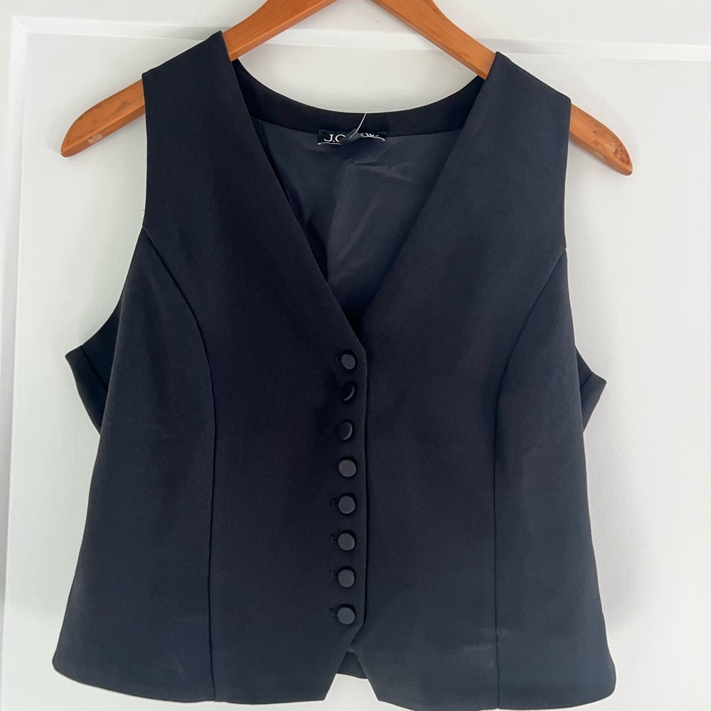 J. Crew Chic Black Buttoned Vest